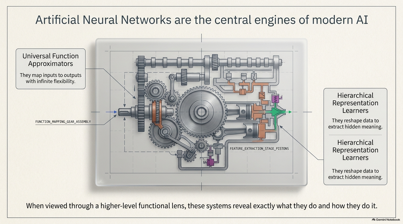 Slide 2: Artificial Neural Networks are the central engines of modern AI