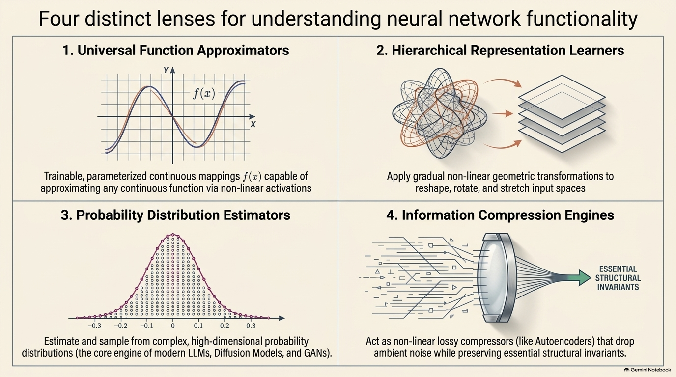 Slide 3: Four distinct lenses for understanding neural network functionality