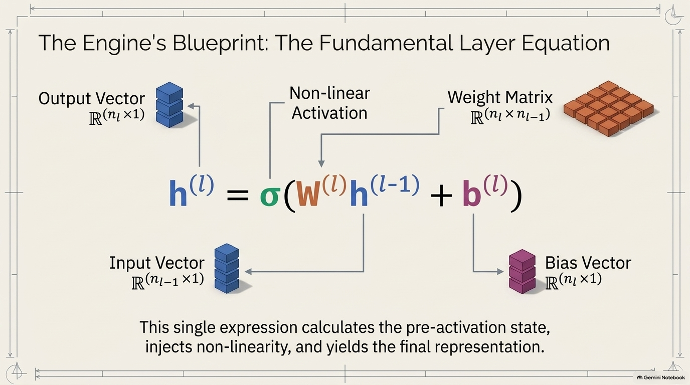 Slide 8: The Engine's Blueprint: The Fundamental Layer Equation