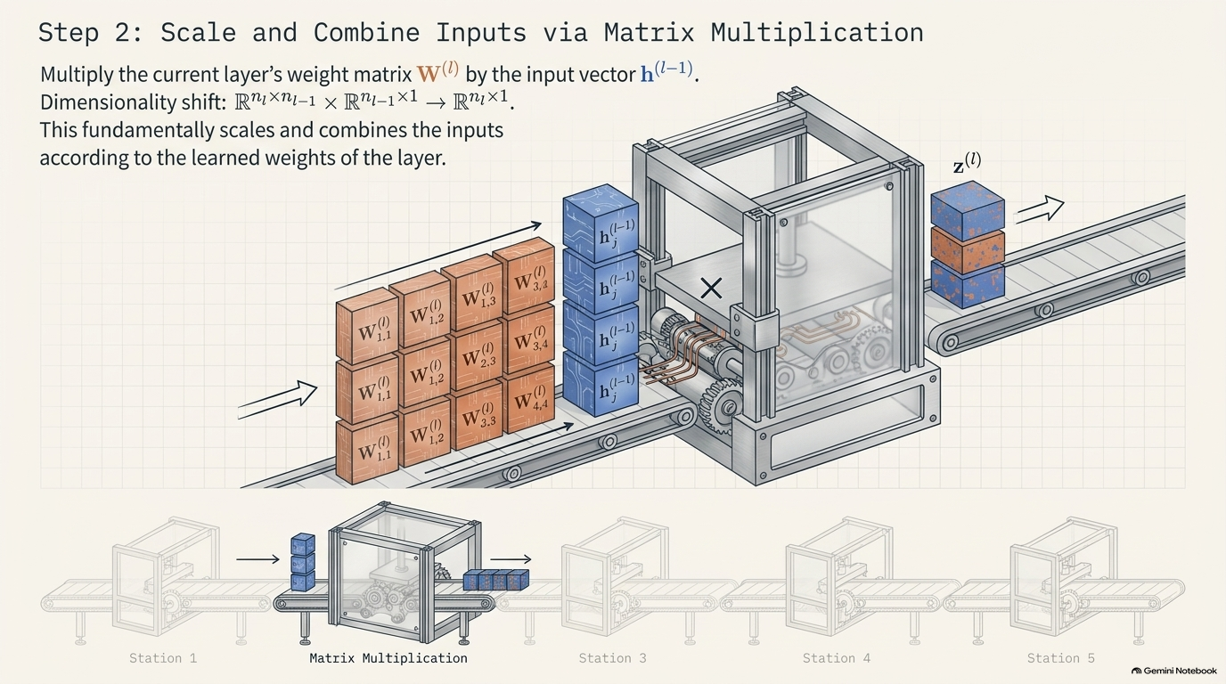 Slide 11: Step 2: Scale and Combine Inputs via Matrix Multiplication
