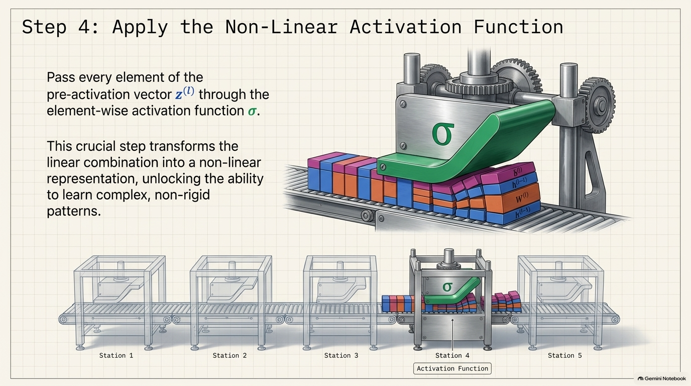 Slide 13: Step 4: Apply the Non-Linear Activation Function